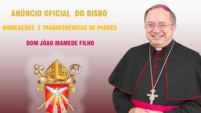 Dom João Mamede anuncia transferências de padres