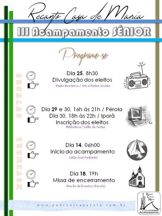 Dia 25 divulga os eleitos para o Acampamento Sênior / confira programação 4